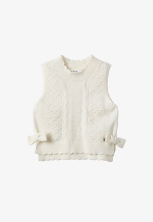 OVS, CREW-NECK CABLE-KNIT GILET - Top - cream white