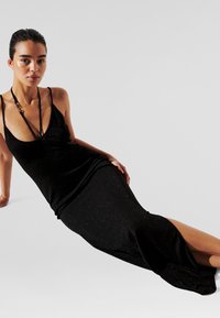 KARL LAGERFELD DNA SHINE SEMI-SHEER HALTER - Maxi dress - black