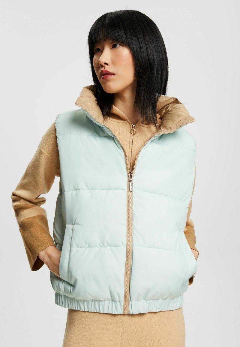 Esprit Collection Vest light aqua green/grønmeleret Zalando.dk