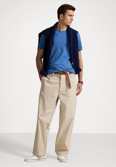 Polo Ralph Lauren CUSTOM SLIM FIT JERSEY CREWNECK T-SHIRT - Basic póló - fresh surf heather