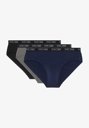 Marineblå herrebokser lavet af blødt stof, med en tætsiddende pasform og en kontrastfarvet sort elastik med logo-detalje. Åndbart og komfortabelt design.