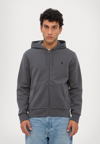 Polo Ralph Lauren DOUBLE-KNIT FULL-ZIP HOODIE - Vetoketjullinen college - charcoal grey