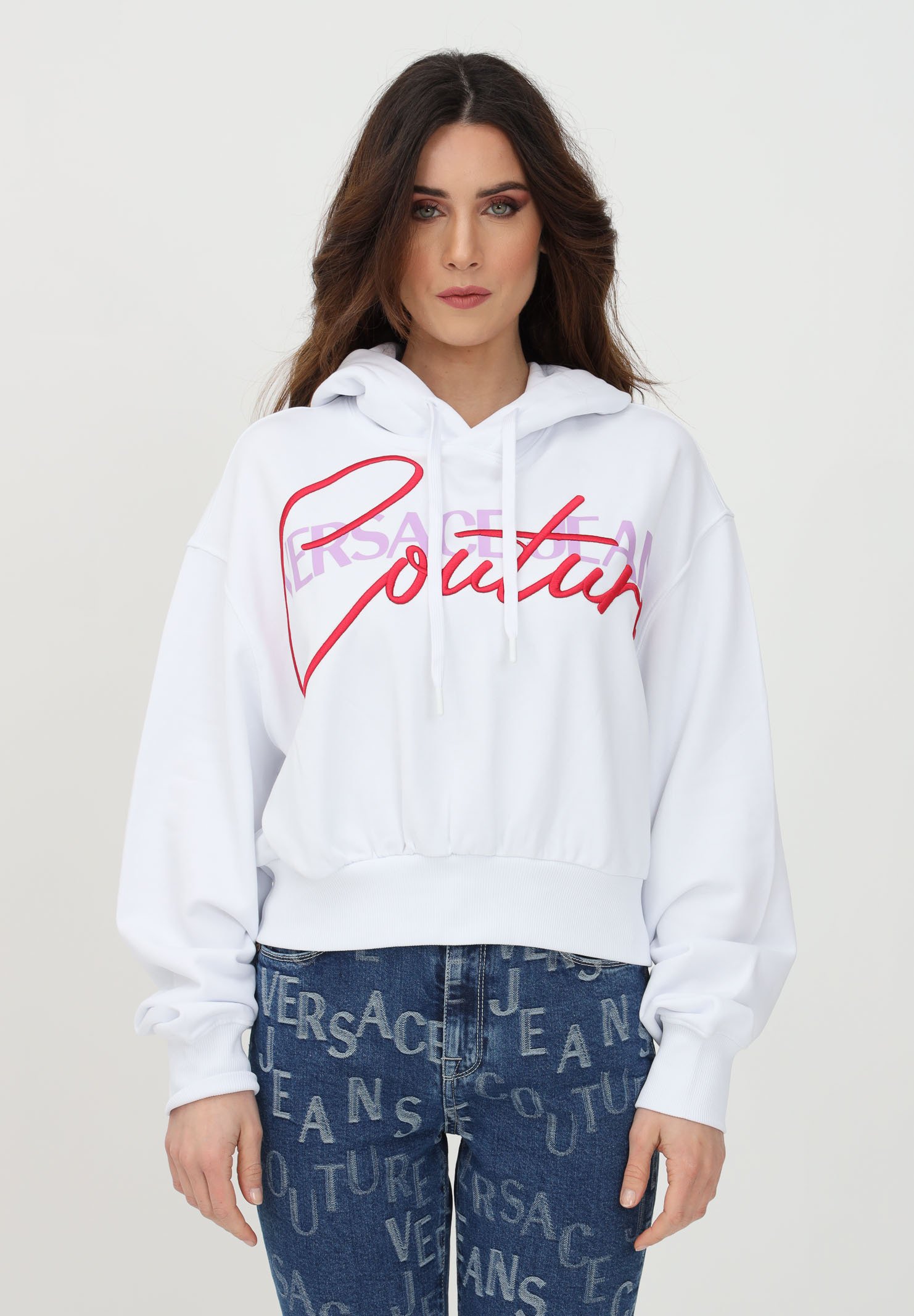 Versace Jeans Couture Felpa con cappuccio - white/bianco - Zalando.it