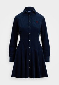 COTTON CORDUROY A-LINE SHIRTDRESS - Skjortklänning - navy