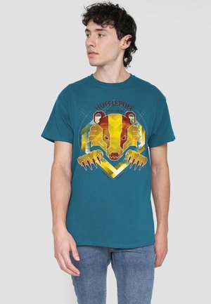 Cotton Soul, HARRY POTTER HUFFLEPUFF DEDICATION PATIENCE LOYALTY - Print T-shirt - blue-grey