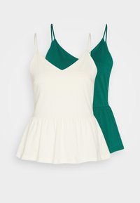 2 PACK - Top - off-white/dark green