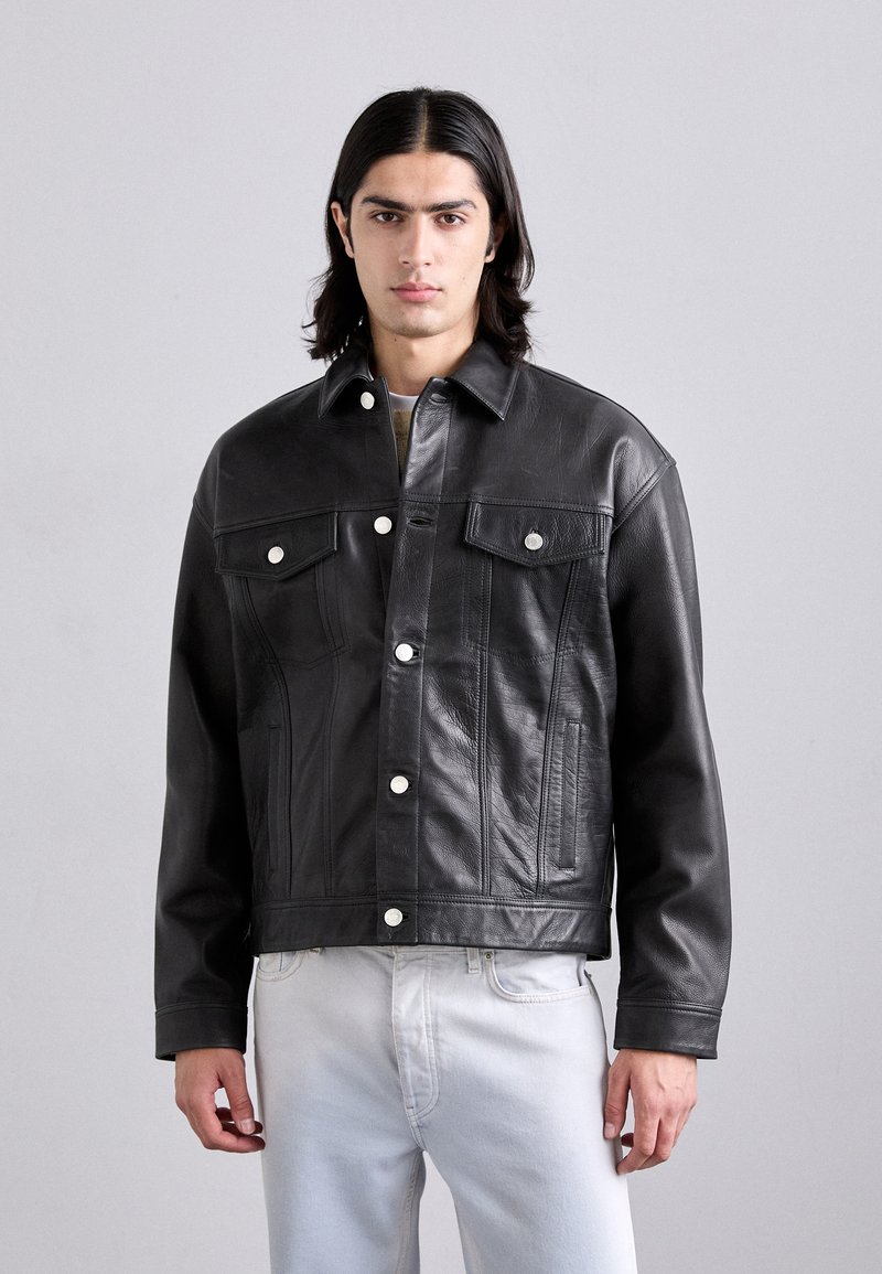 Won Hundred EZRA - Δερμάτινο μπουφάν - washed black