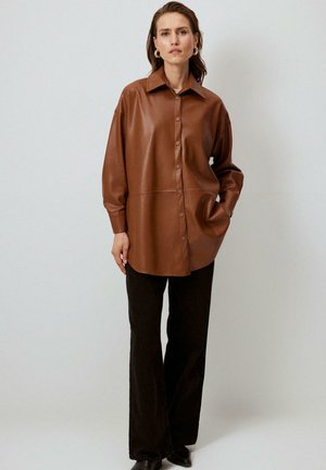 WITH SNAP - Button-down blouse - brown