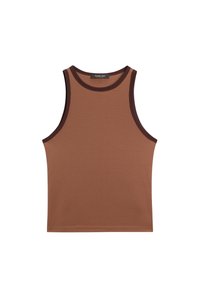 Massimo Dutti HALTER NECK WITH CONTRAST DETAIL - Top - brown