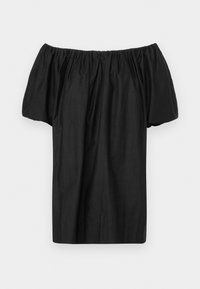 OFF SHOULDER POPLIN DRESS - Vestido informal - black