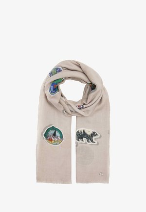 FRAAS, STOLA WITH RETRO PATCH PRINT - Écharpe - butter cream
