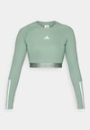 Topper langermet - silver green/white