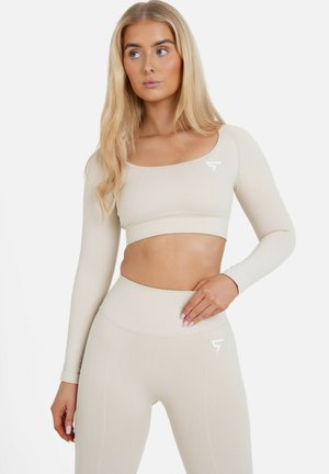 LONG SLEEVE RETAINED SEAMLESS  - Long sleeved top - beige