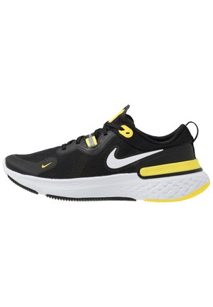 Nike Performance REACT MILER - Zapatillas running asfalto - black/white/opti yellow/dark grey