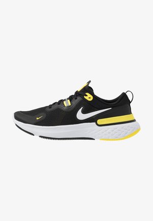 Nike Performance REACT MILER - Zapatillas running asfalto - black/white/opti yellow/dark grey