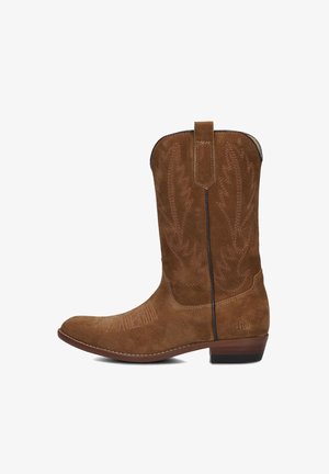 clic! Bottes de cowboy / motard - cognac
