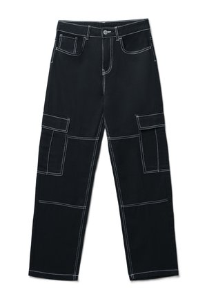 WIDE LEG - Pantaloni cargo - nero