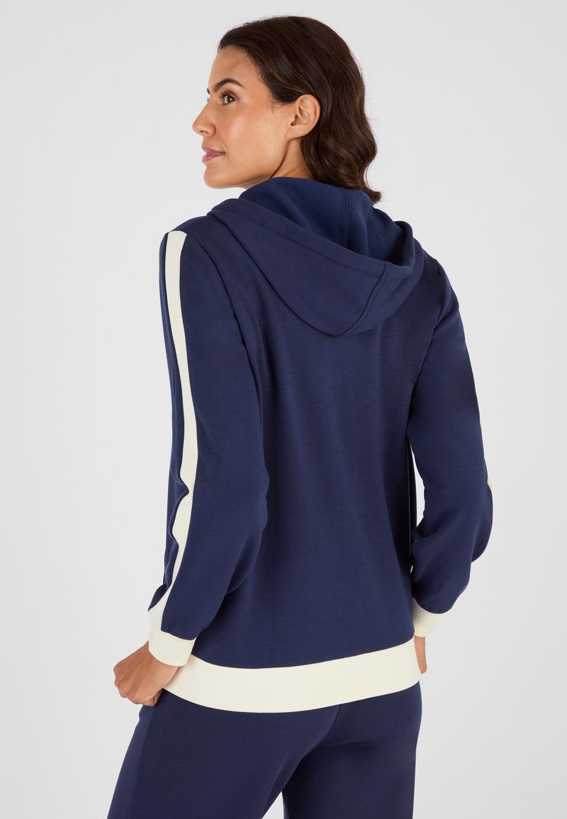 Damart - Gilet zippé Polaire Thermolactyl Femme Bleu Imprimé Taille 34/36