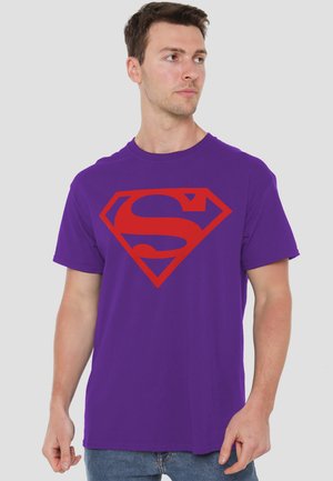 Cotton Soul, SUPERMAN/RED ON BLACK SHIELD - Sweatshirt - purple