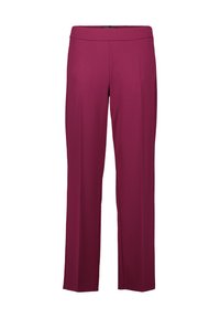 Magenta wijde broek van een gladde, rekbare stof, met een plat tailleband en zonder zichtbare zakken of hardwaredetails.