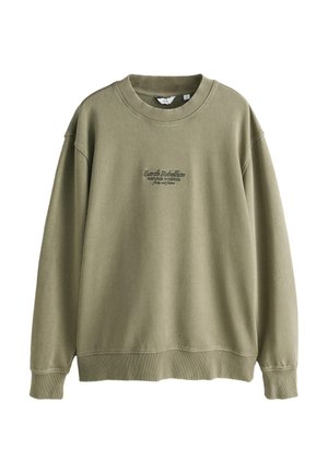 Next, REGULAR FIT - GRAPHIC PRINT CREW NECK SWEATSHIRT - Sweatshirt - khaki green