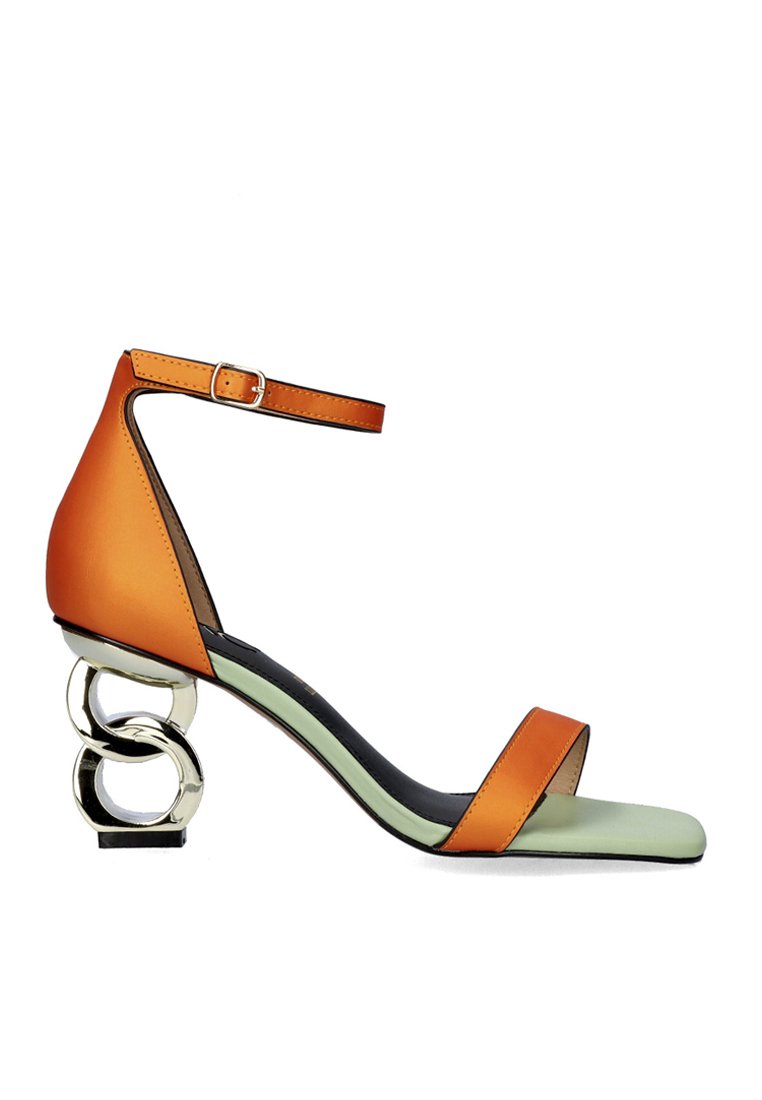 Sandalias de tacón ancho naranjas | online en Zalando