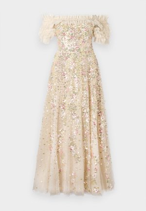 Needle & Thread CONFETTI RUFFLE OFF SHOULDER ANKLE GOWN - Vestido de fiesta - cream