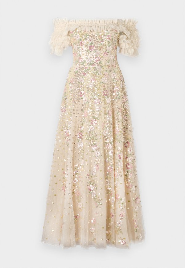 CONFETTI RUFFLE OFF SHOULDER ANKLE GOWN - Occasion wear - cream2