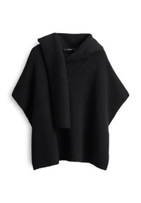PONCHO SCARF DETAIL - Poncho - black