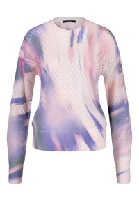 Taifun LANGARM RUNDHALS AUS POINTELLE- - Strickpullover - light creme gemustert