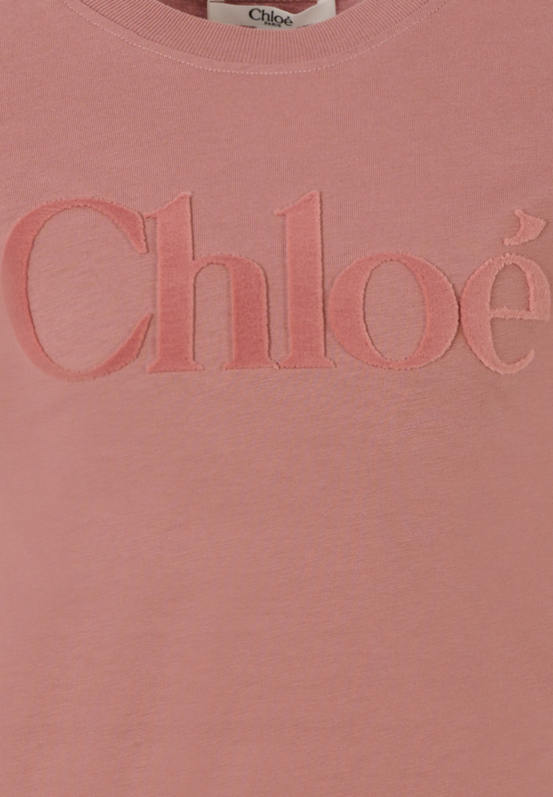Tシャツ・カットソー CHLOE PINK COTTON T-SHIRT Chloé Fitted T Shirt In Cotton Jersey in Dried rose | Chloé PL