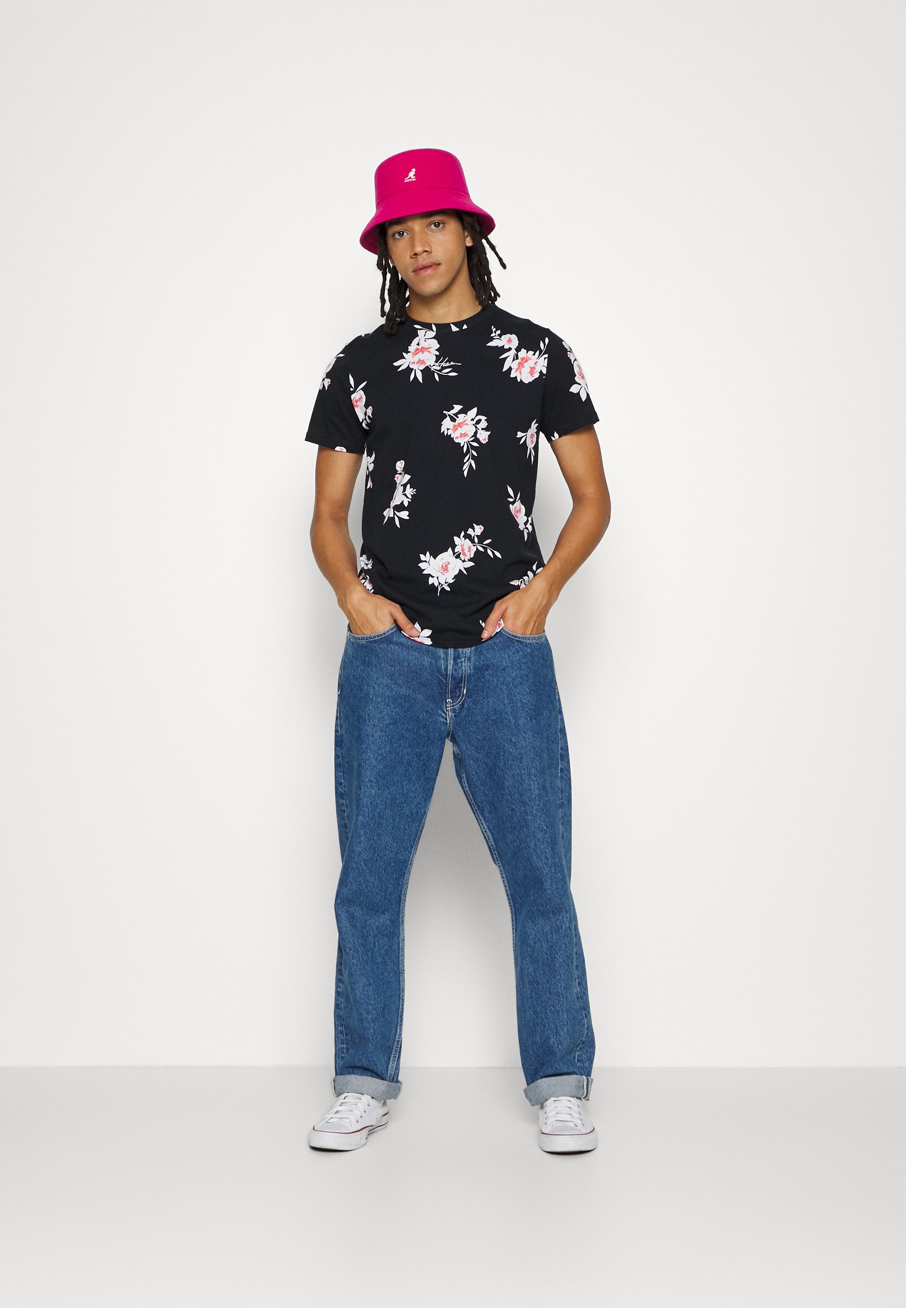 Hollister Co. CURVED HEM PATTERN - T-shirt con stampa - black/nero - Zalando
