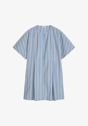 Marc O'Polo DENIM, MARC O'POLO DENIM GESTREIFTES KLEID FLARED AUS PAPERTOUCH-POPELINE - Jurk - light blue