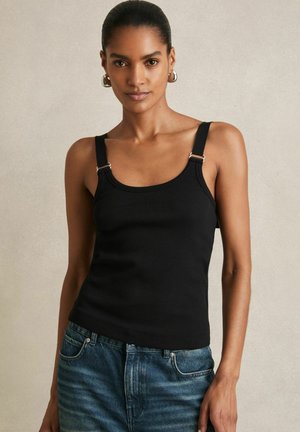 Reiss REGULAR FIT - ISABELLA STRETCH-D-RING STRAP  - Toppi - black