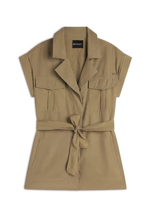 SENZA MANICHE CON CINTURA IN VITA - Chaleco - aloe