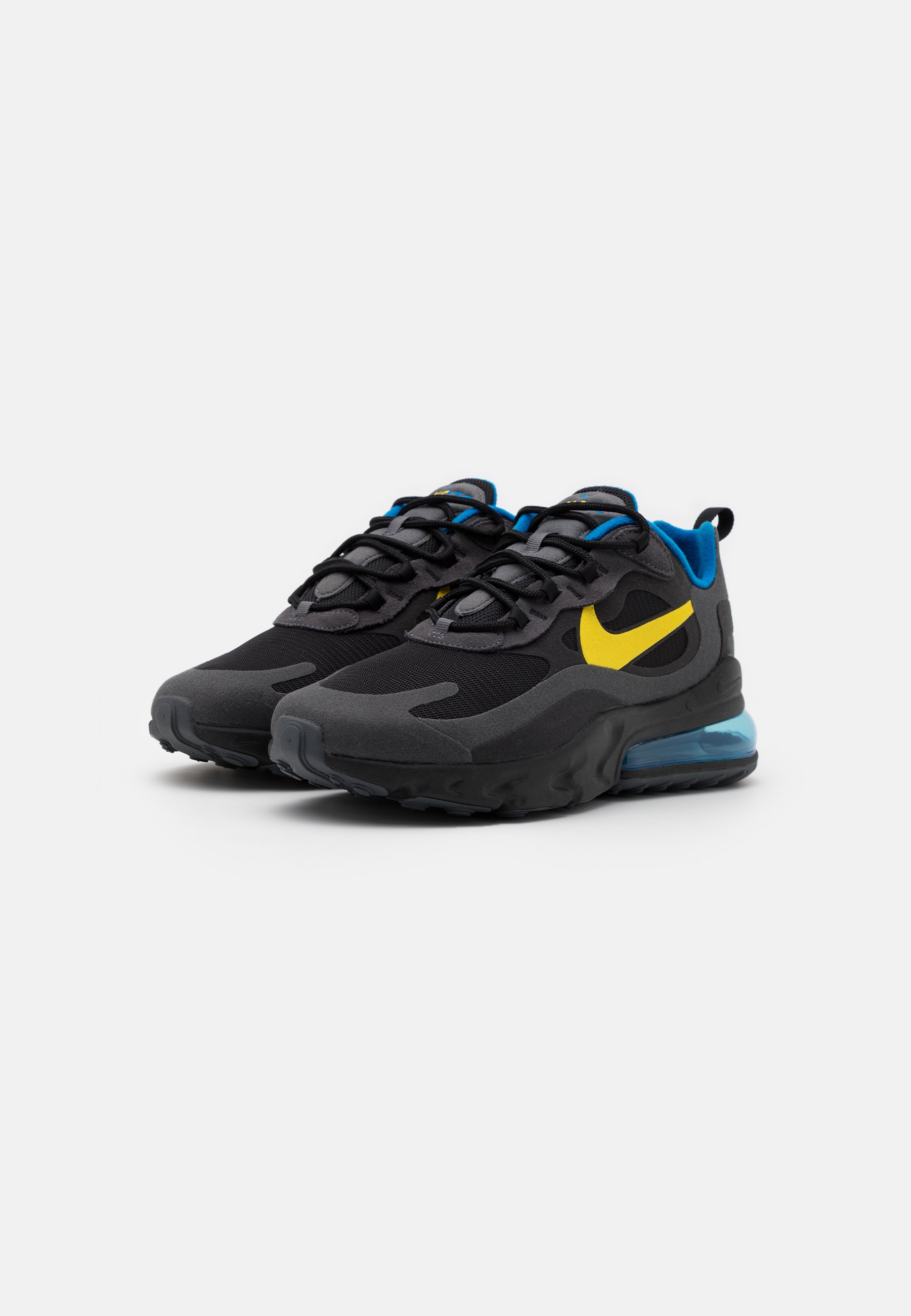 black nike trainers with blue tick