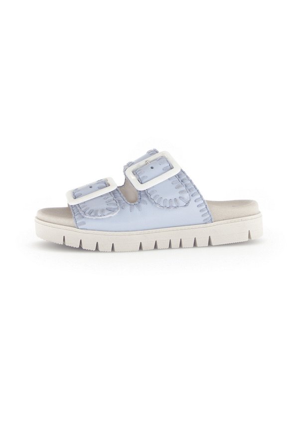 Pantolette flach - blau