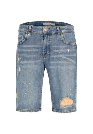 2Y Premium, LEONARDO RIPPED SLIM FIT SHORTS - Short en jean - sand blue