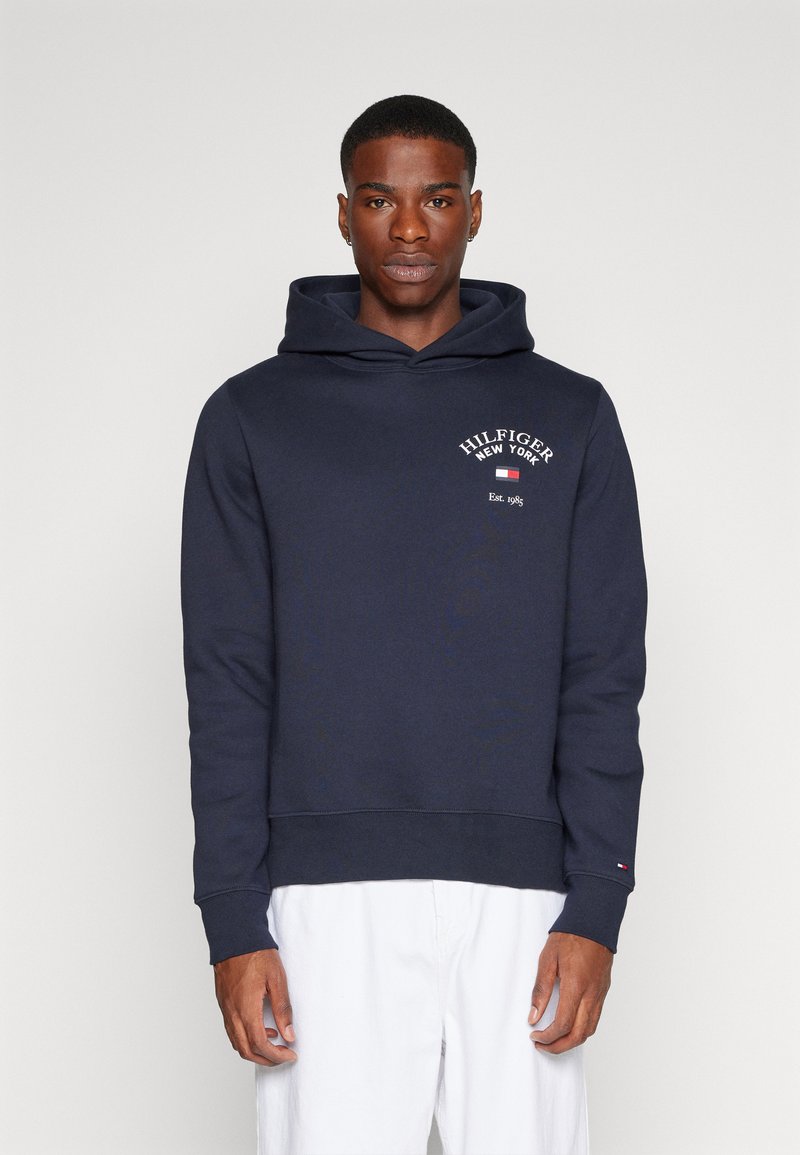 Tommy Hilfiger ARCHED VARSITY HOODY - Felpa - desert sky