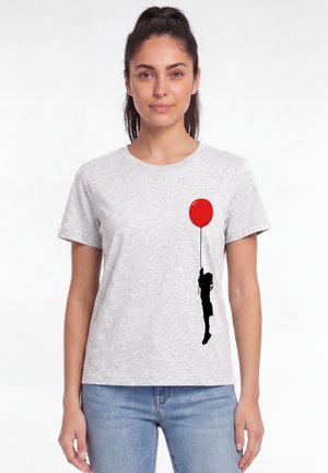 watapparel, MÄDCHEN MIT LUFTBALLON (PRINT) - T-shirt imprimé - cool heather grey