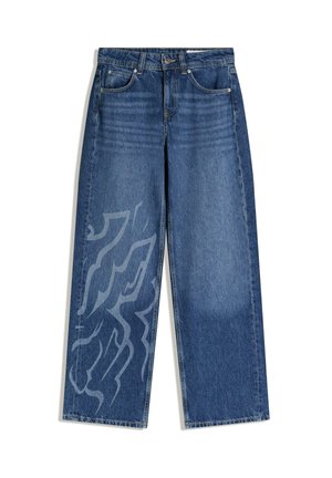 KPOP DEMON HUNTERS SAJA PRINT - Jeans Straight Leg - dark blue