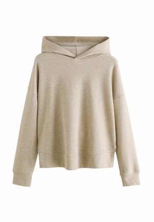 Beesuhheline kapuutsiga, mis on valmistatud pehmest kangast, V-kujulise kaelusega, langetatud õlgadega ja pikkade varrukatega, mis on ribakudumisega. Minimalistlik disain.
