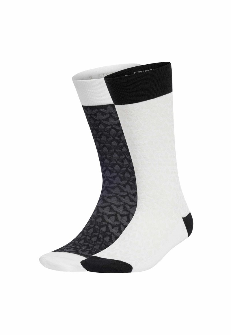 adidas Originals MONOGRAM CREW 2 PAIRS - Socks - black white/black ...