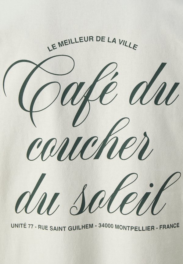 SLHBOXY CAFÉ TEE - Print T-shirt - egret3