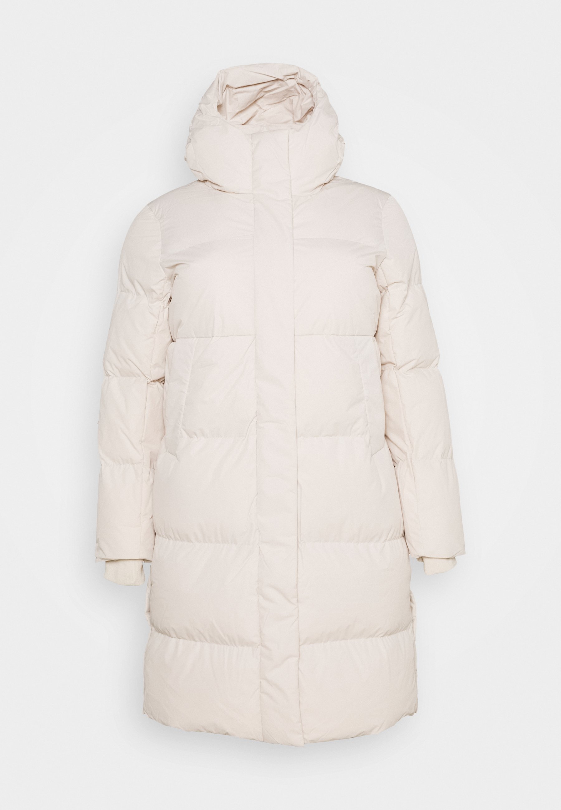 Ecru longline padded puffer jacket Clearance