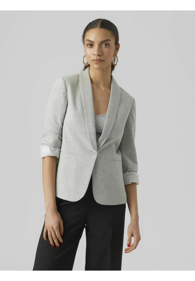 Pcbosella 3 4 Blazer Light Grey Melange