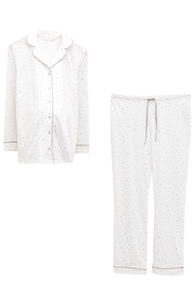 Damen Nachthemden | LC Waikiki SET Nachtwäsche Set ecru/grau - TX85594 Damen Nachthemden | LC Waikiki SET Nachtwäsche Set ecru/grau - TX85594