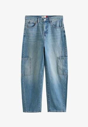 Next, TALL FIT - BARREL LEG JEANS . - Wide Leg - light blue cargo pocket