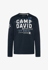 Camp David Maglia a maniche lunghe da uomo in look vintage con stampe usate, grigio, M Camp David Maglia a maniche lunghe da uomo in look vintage con stampe usate, grigio, M