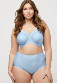Ulla Popken 2ER-PACK NADELSTREIFEN HÖHER GESCHNITTEN - Slip - light blue